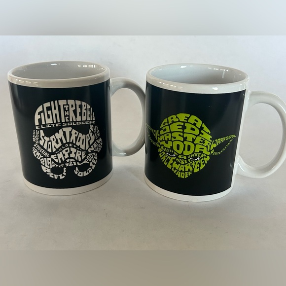 Star‎ Wars Galerie Set of 2 Coffee Tea Mugs Yoda Darth Vader R2D2 Storm Trooper - Picture 1 of 4